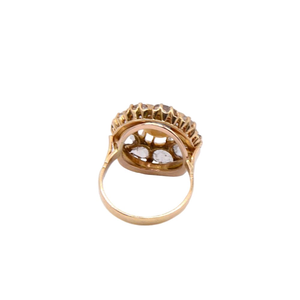 Bague Marguerite en or rose, perle et diamants - Castafiore