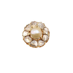 Bague Marguerite en or rose, perle et diamants - Castafiore