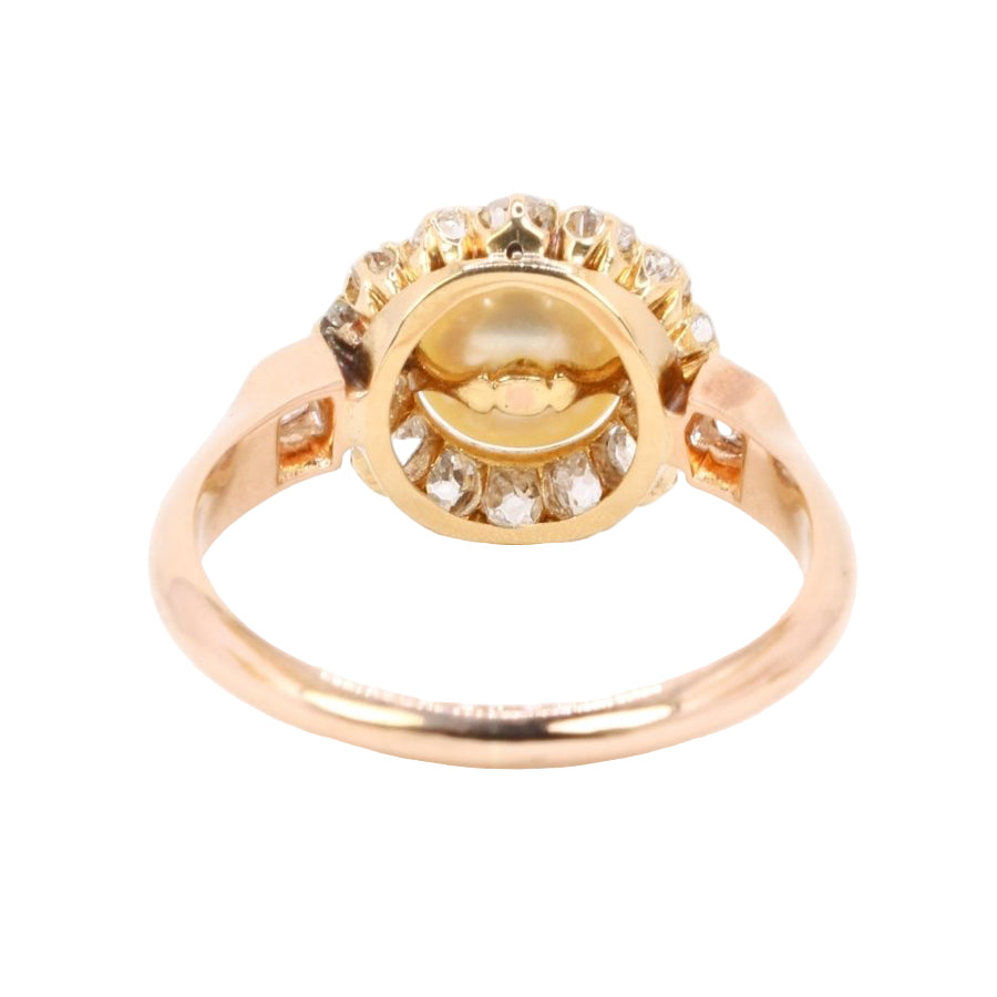 Bague marguerite en or rose perle et diamants - Castafiore