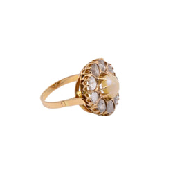 Bague Marguerite en or rose, perle et diamants - Castafiore