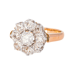 Bague Marguerite en or rose, platine et diamants - Castafiore
