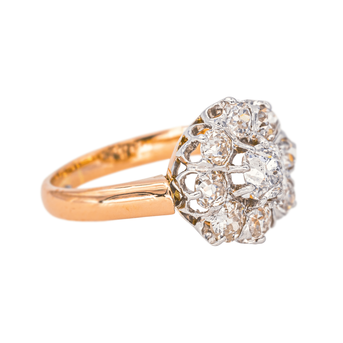 Bague Marguerite en or rose, platine et diamants - Castafiore