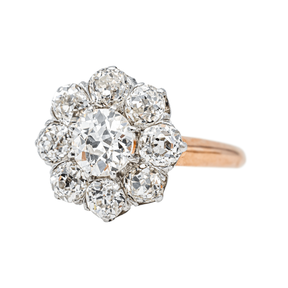 Bague Marguerite en or rose, platine et diamants - Castafiore