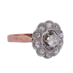 Bague Marguerite en or rose, platine et diamants - Castafiore