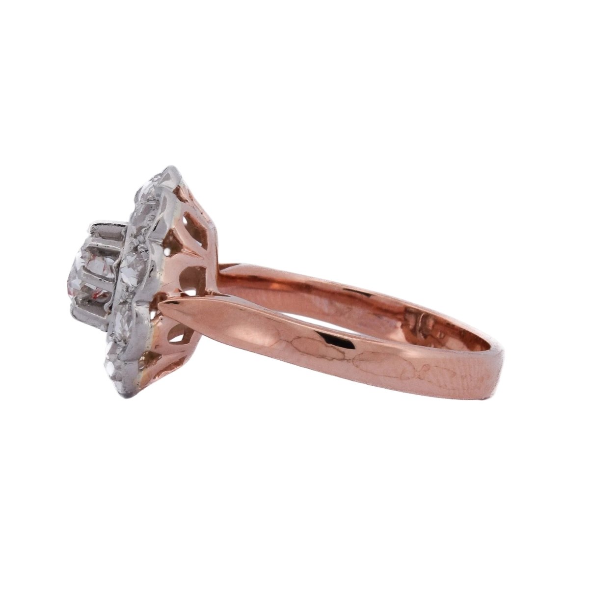 Bague Marguerite en or rose, platine et diamants - Castafiore