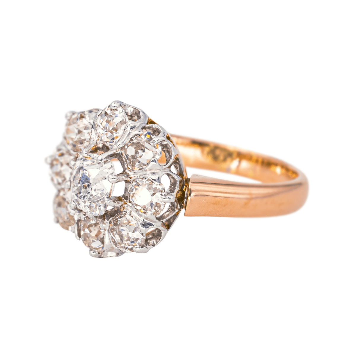 Bague Marguerite en or rose, platine et diamants - Castafiore