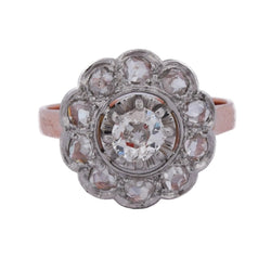 Bague Marguerite en or rose, platine et diamants - Castafiore