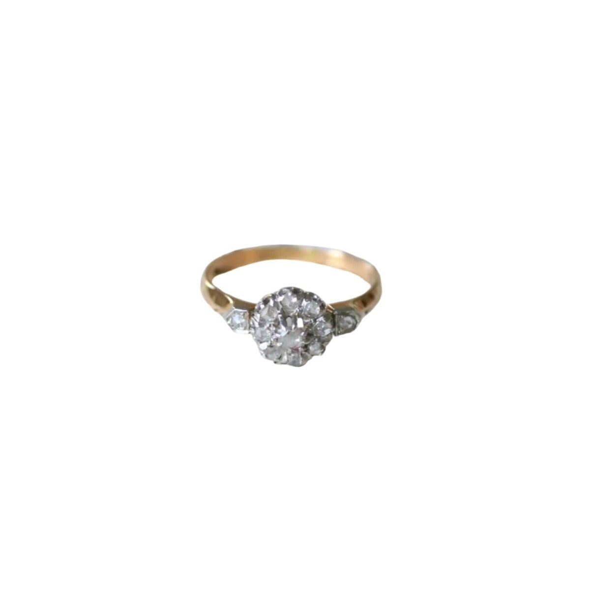 Bague Marguerite en or rose, platine, et diamants - Castafiore