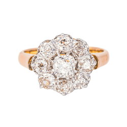 Bague Marguerite en or rose, platine et diamants - Castafiore