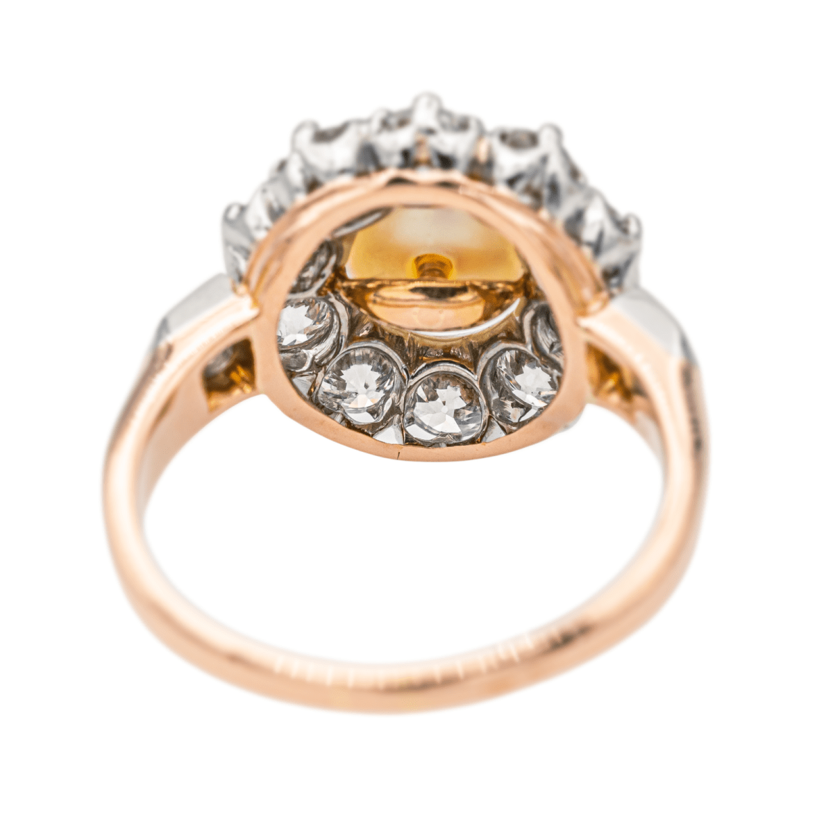 Bague Marguerite en or rose, platine, perle et diamants - Castafiore