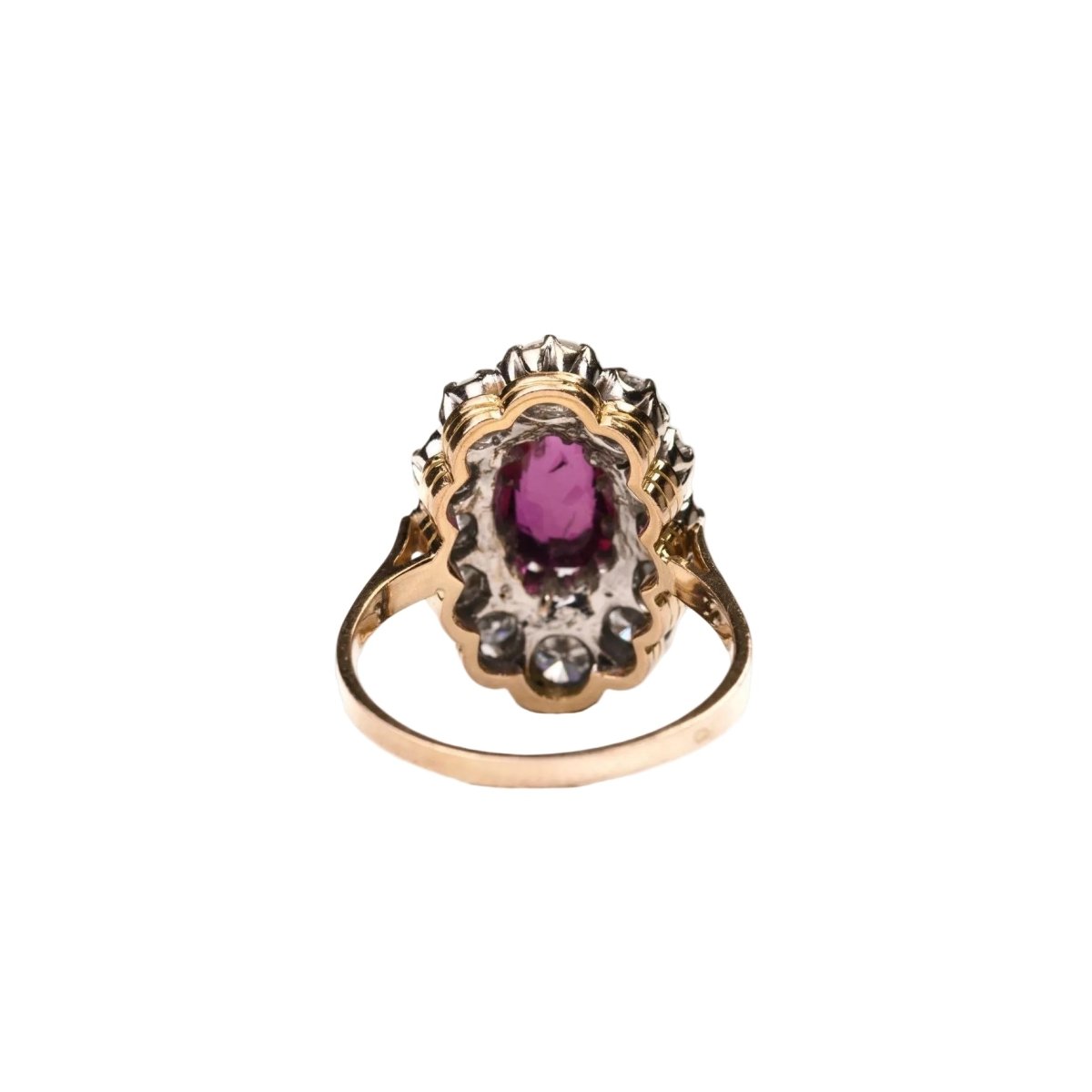 Bague Marguerite en or rose, rubis et diamants - Castafiore