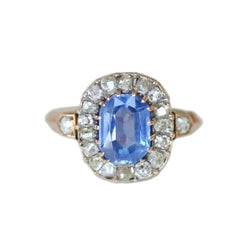 Bague Marguerite en or rose, saphir et diamants - Castafiore