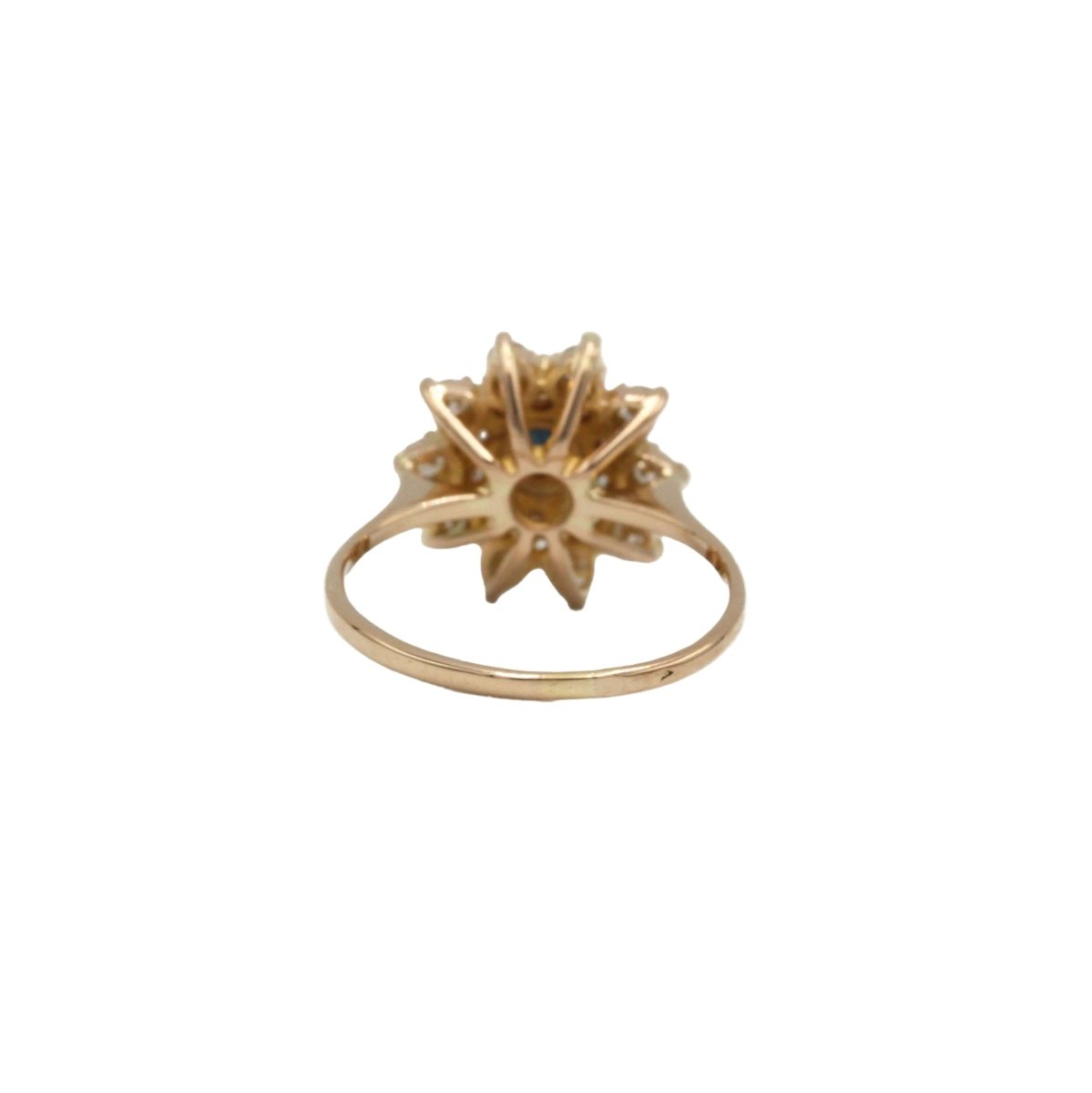 Bague Marguerite en or rose, saphir et diamants - Castafiore