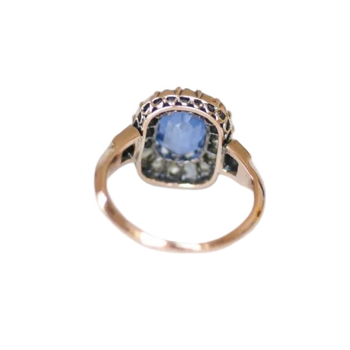 Bague Marguerite en or rose, saphir et diamants - Castafiore