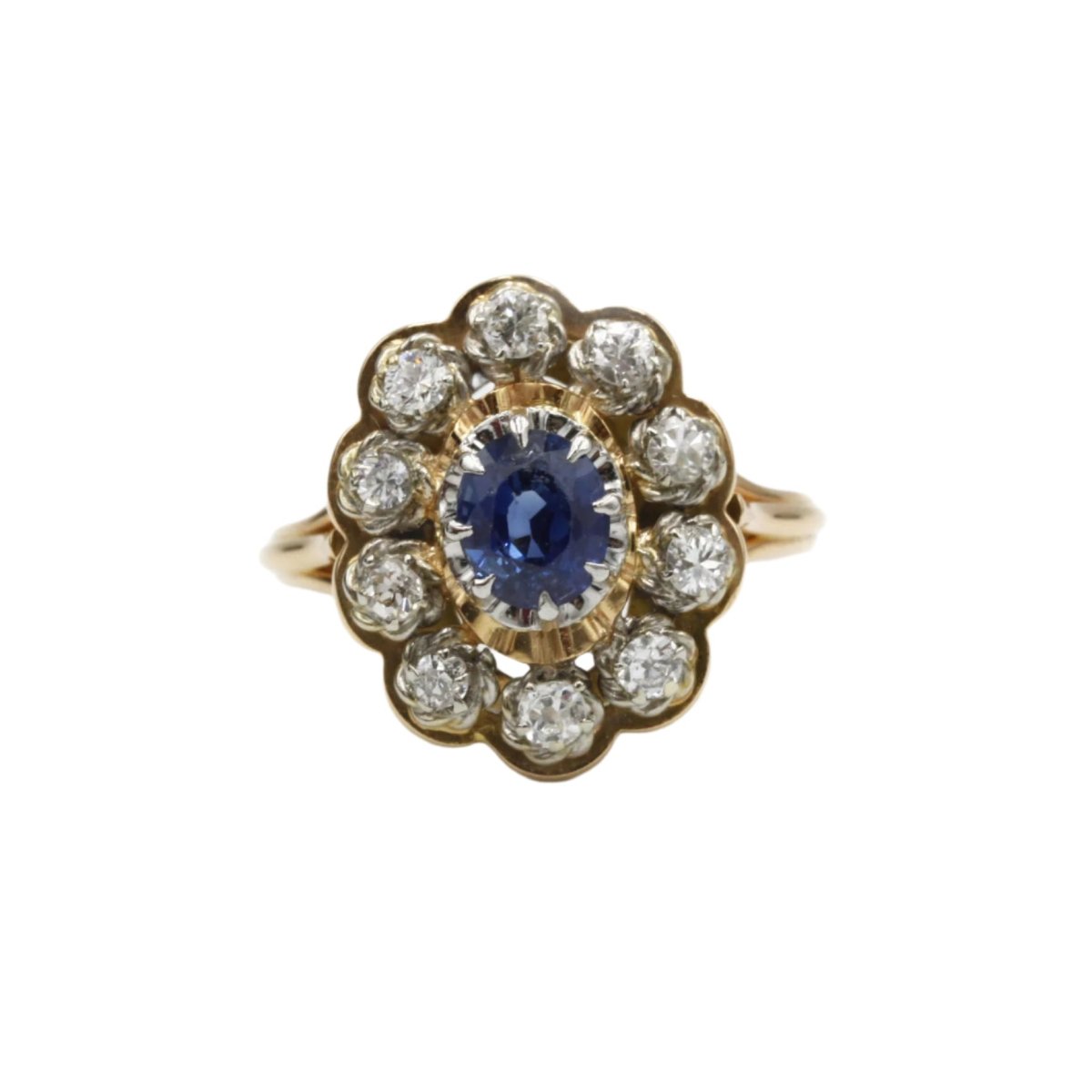 Bague Marguerite en or, saphir et diamants - Castafiore