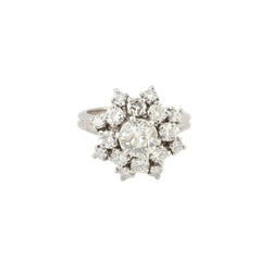 Bague Marguerite en platine et diamants - Castafiore