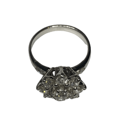 Bague Marguerite en platine et diamants - Castafiore