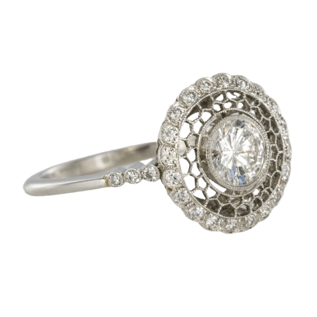 Bague Marguerite en platine et diamants - Castafiore