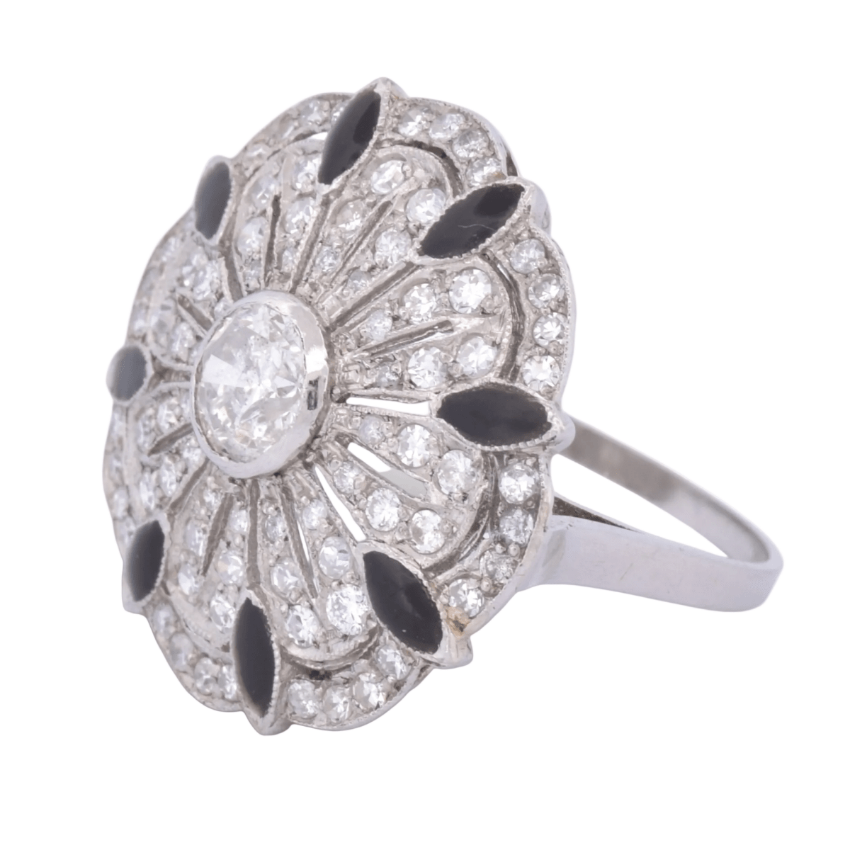 Bague Marguerite en platine et diamants - Castafiore