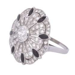 Bague Marguerite en platine et diamants - Castafiore