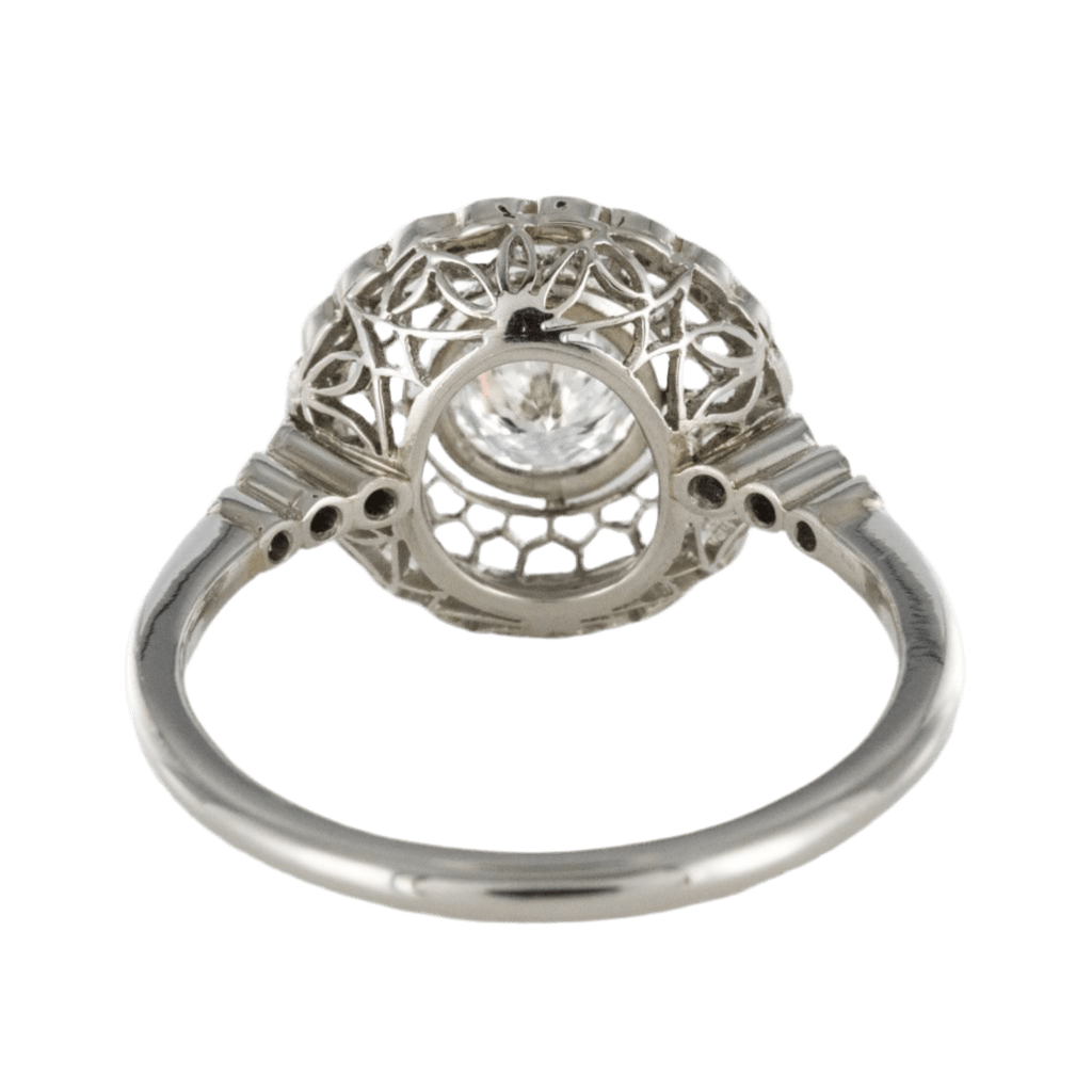 Bague Marguerite en platine et diamants - Castafiore