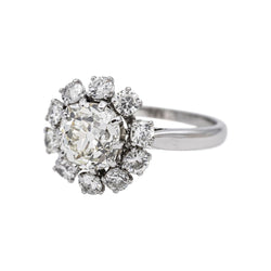 Bague Marguerite en platine et diamants - Castafiore