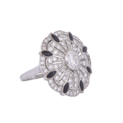 Bague Marguerite en platine et diamants - Castafiore