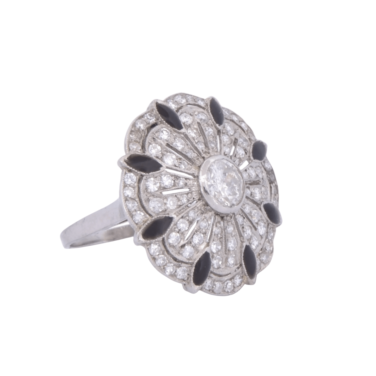 Bague Marguerite en platine et diamants - Castafiore