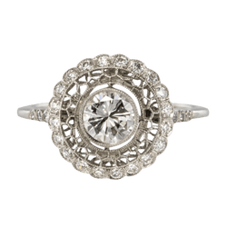Bague Marguerite en platine et diamants - Castafiore