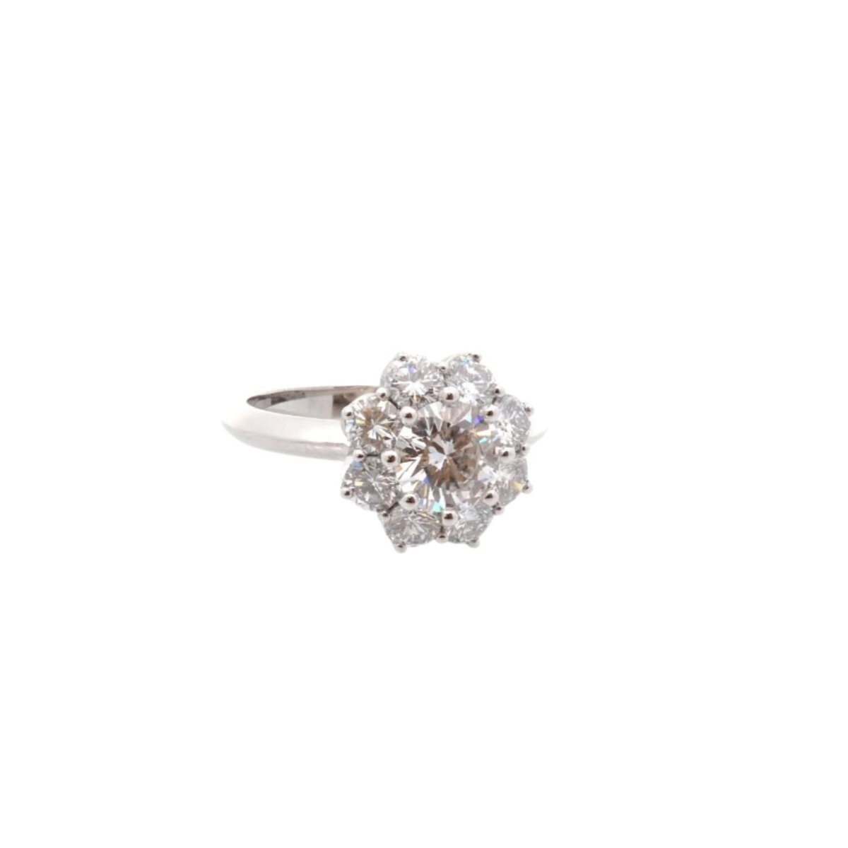 Bague marguerite en platine et diamants - Castafiore