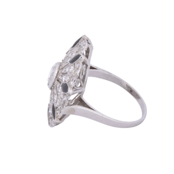 Bague Marguerite en platine et diamants - Castafiore