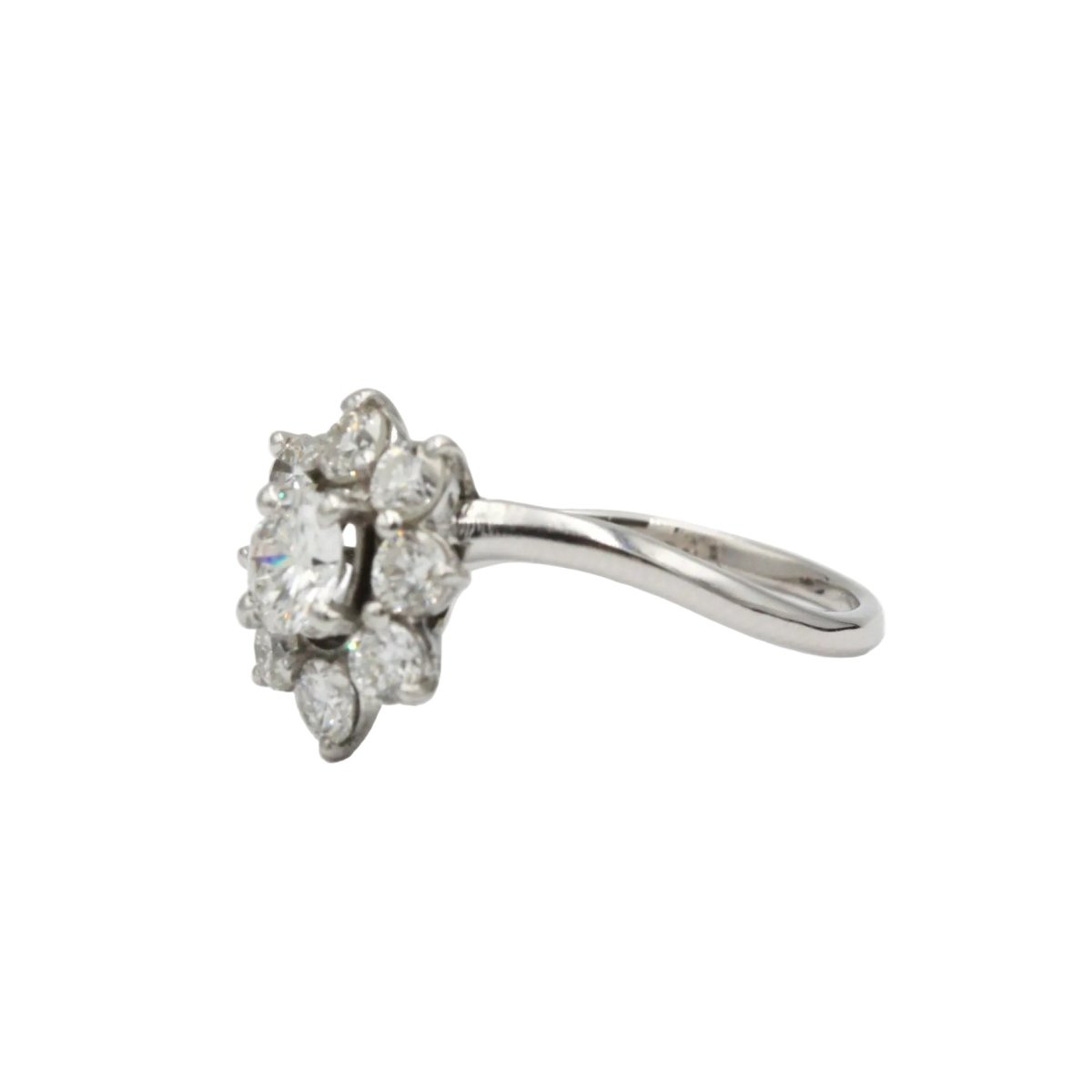 Bague Marguerite en platine et diamants - Castafiore