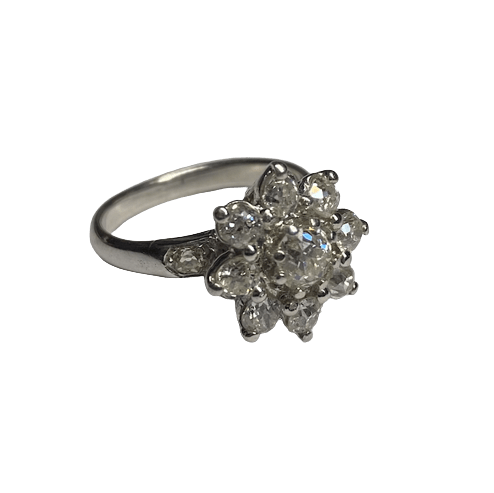Bague Marguerite en platine et diamants - Castafiore