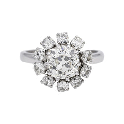 Bague Marguerite en platine et diamants - Castafiore