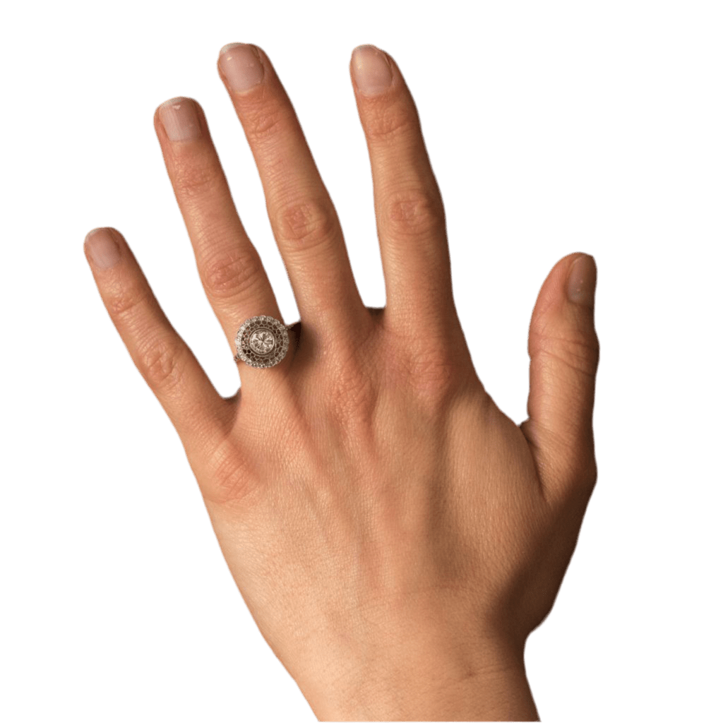 Bague Marguerite en platine et diamants - Castafiore