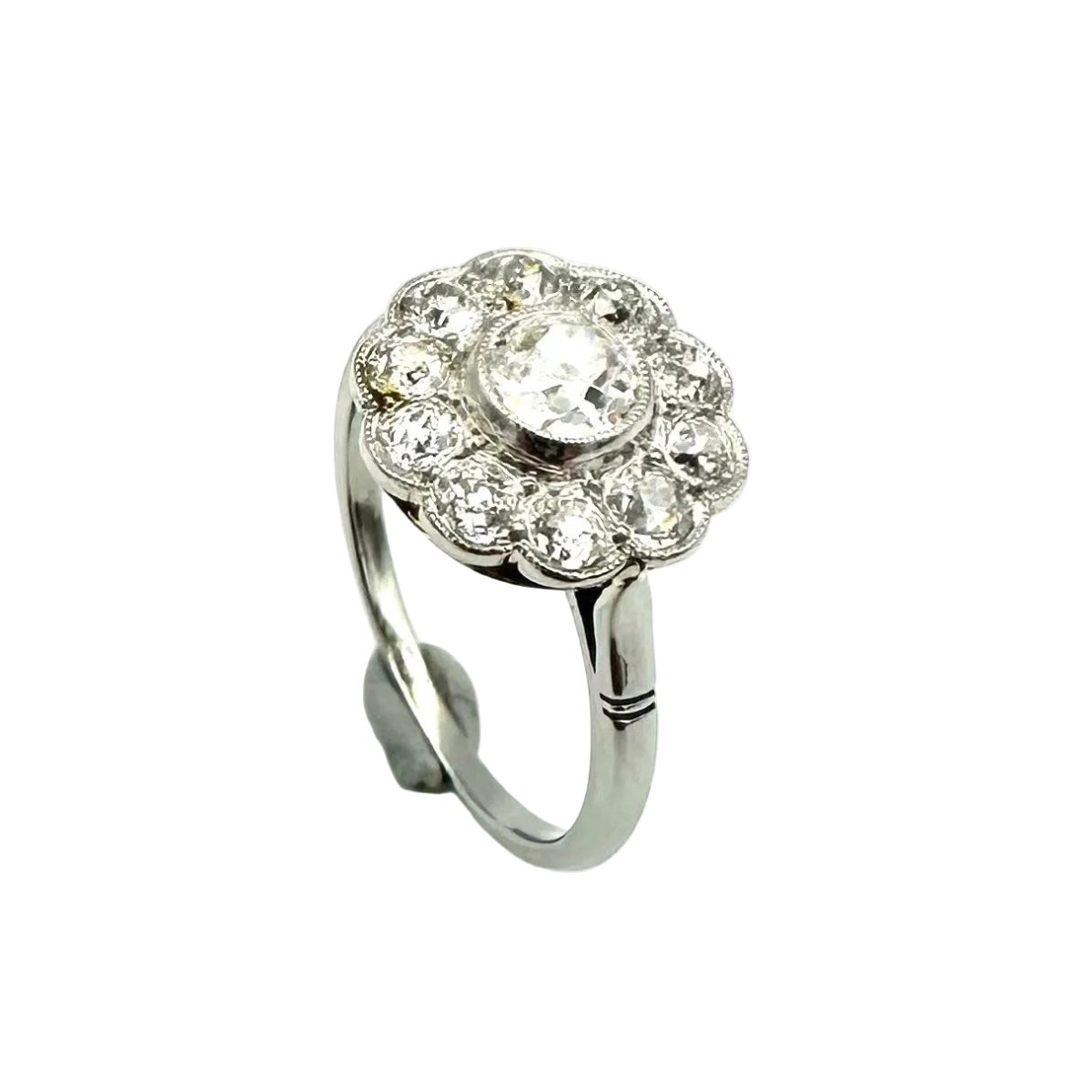 Bague Marguerite en platine et diamants - Castafiore