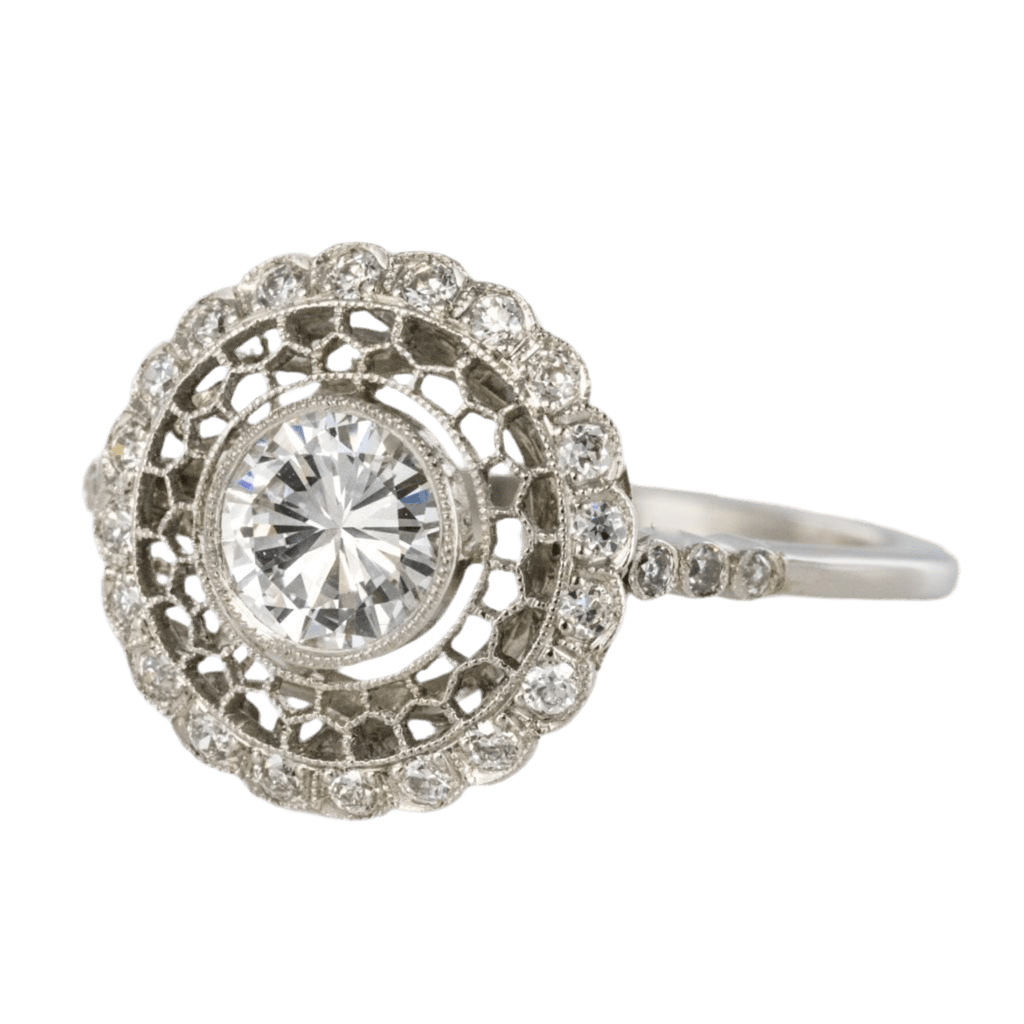 Bague Marguerite en platine et diamants - Castafiore