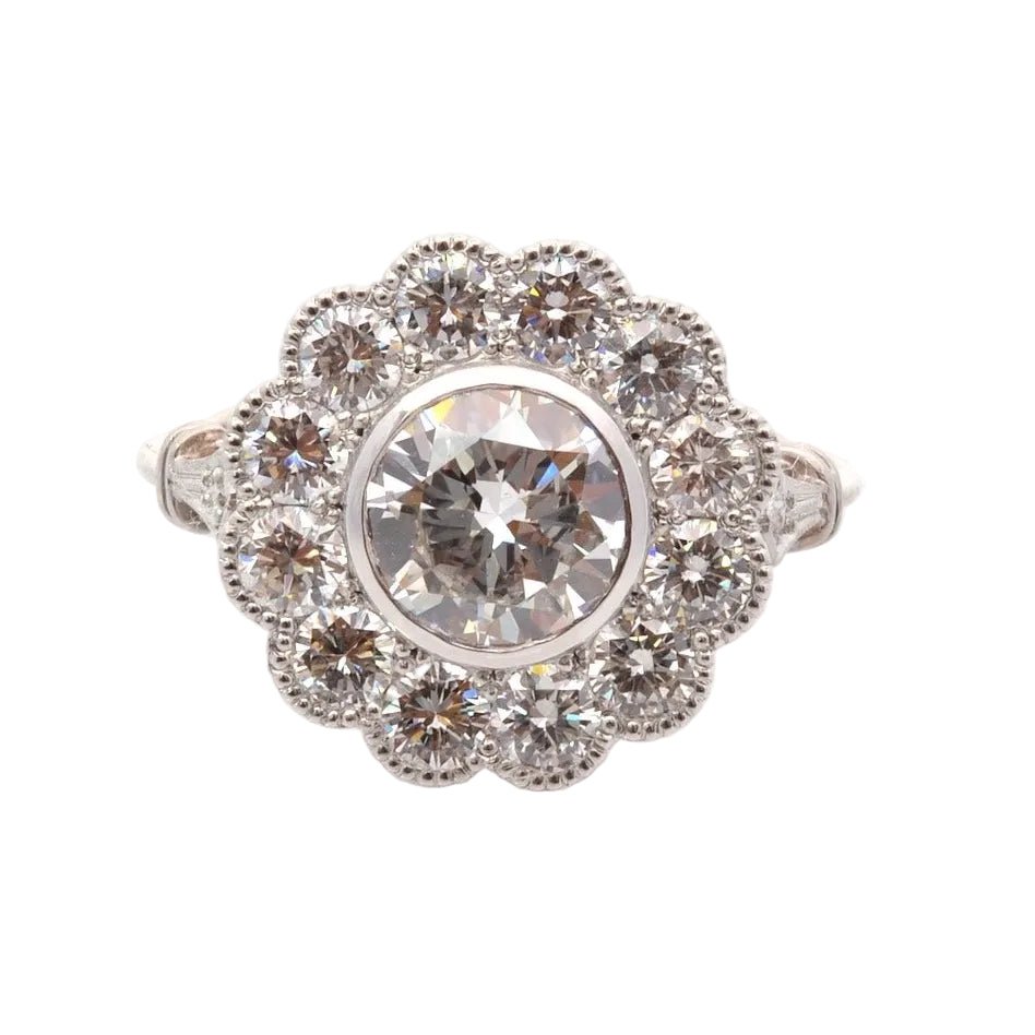 Bague Marguerite en platine et diamants - Castafiore
