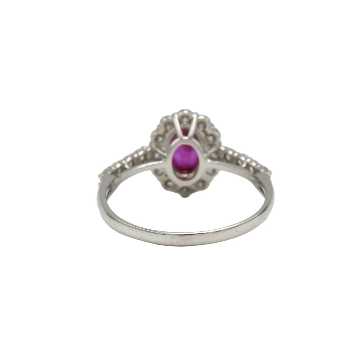 Bague Marguerite en platine, rubis et diamants - Castafiore