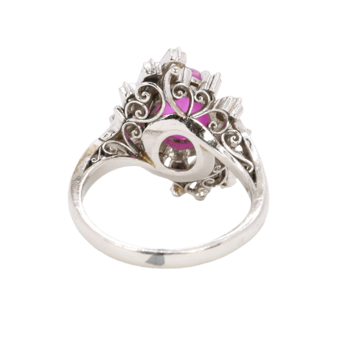 Bague Marguerite en platine, rubis et diamants - Castafiore