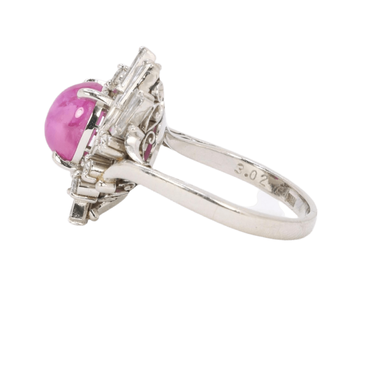 Bague Marguerite en platine, rubis et diamants - Castafiore