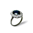 Bague Marguerite en platine, saphir et diamant - Castafiore