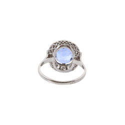 Bague Marguerite en platine, saphir et diamants - Castafiore