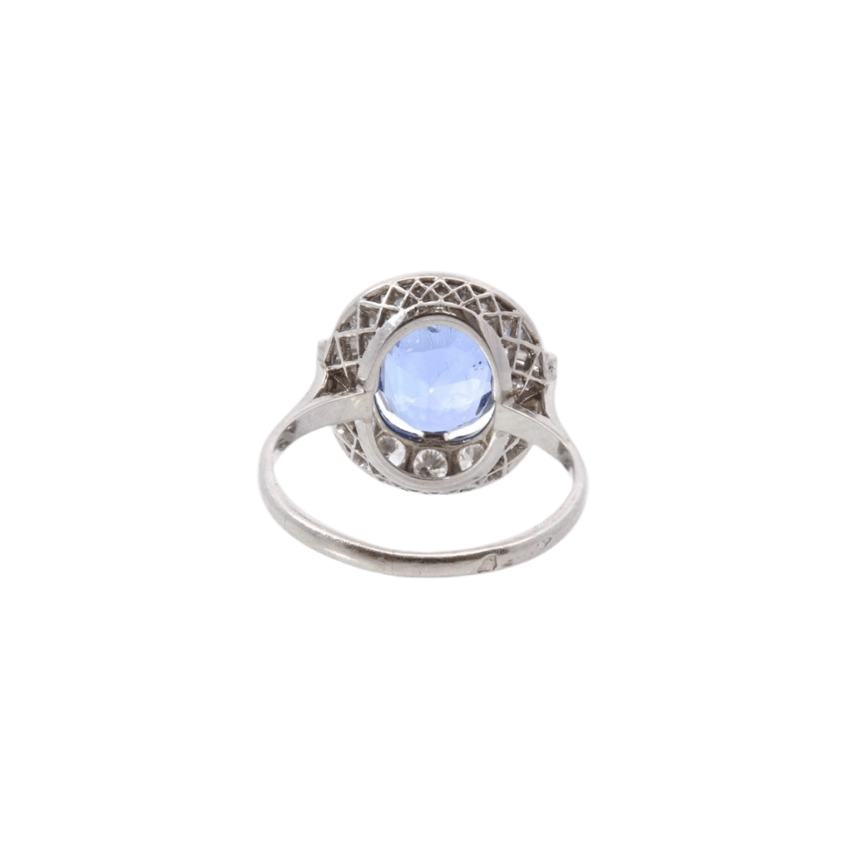 Bague Marguerite en platine, saphir et diamants - Castafiore