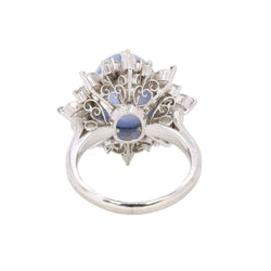 Bague Marguerite en platine, saphir et diamants - Castafiore