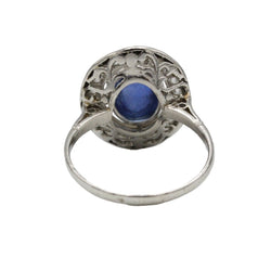 Bague Marguerite en platine, saphir, onyx et diamants - Castafiore