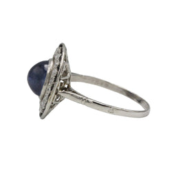 Bague Marguerite en platine, saphir, onyx et diamants - Castafiore