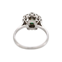 Bague Marguerite MELLERIO en platine, émeraude et diamants - Castafiore