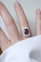 Bague Marguerite Octogonale den deux ors, rubis et diamants - Castafiore