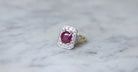 Bague Marguerite Octogonale den deux ors, rubis et diamants - Castafiore